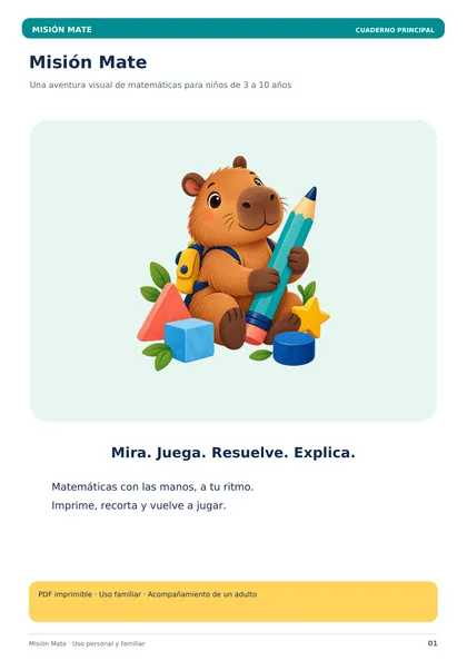 Portada real del kit principal Misión Mate